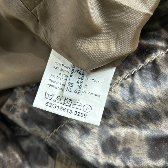 RoFa Moden Women's Metallic Leopard Print Jacket Size 16 Zip-Up Utility Style - Picture 4 of 7